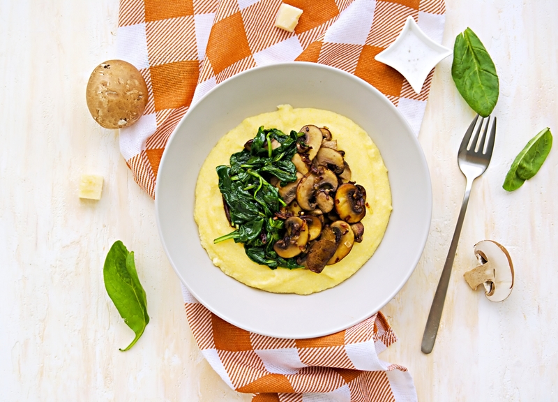 Orange Spinach Grits