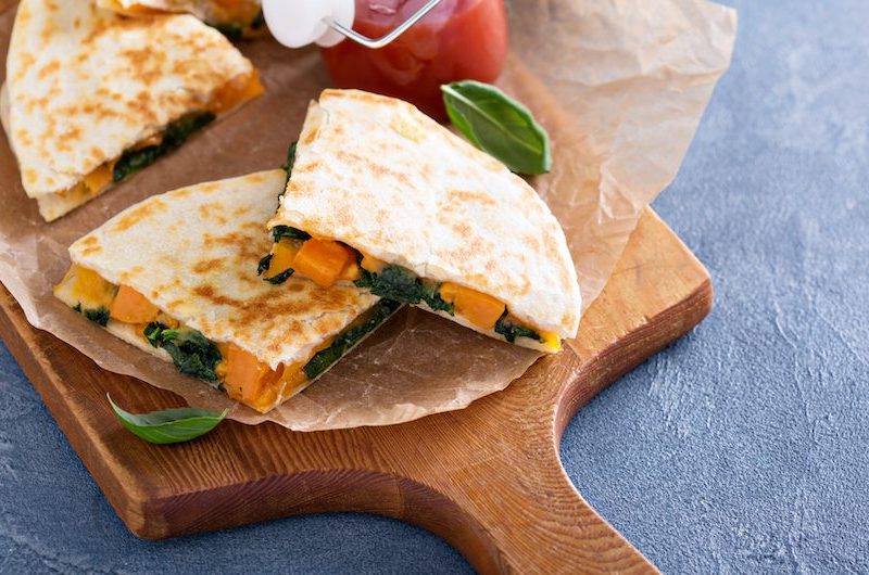 Spinach, Mushroom and Sweet Potato Wrap