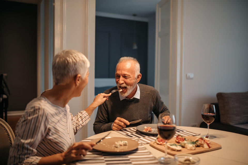 Man enjoys a low-sodium meal