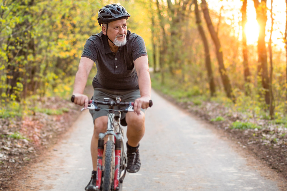 Man riding bike